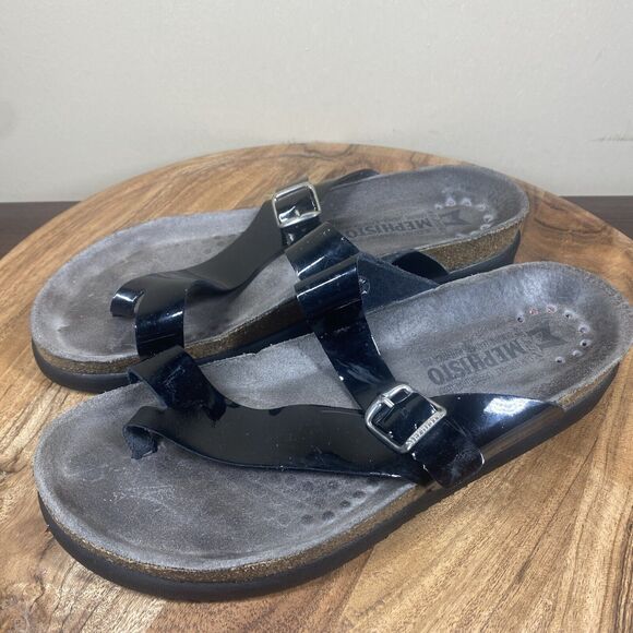 Mephisto Helen Classic Womens Size 40 9.5 Slip On Leather Sandals - Picture 2 of 10